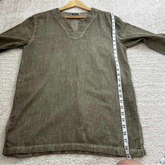 Earthbound Trading Co Stonewash Taupe Tunic Top 100% Cotton Gorpcore Unisex Fall - Picture 8 of 9